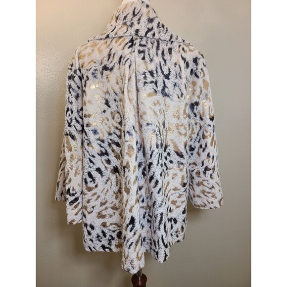 Multiples Long Sleeves Women Coat Jacket Size 0X Animal Print A181 - Picture 4 of 13